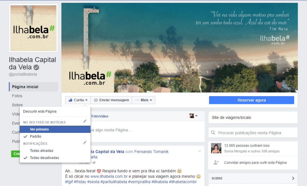 Ver Primeiro atualizações do Facebook - Portal Ilhabela.com.br