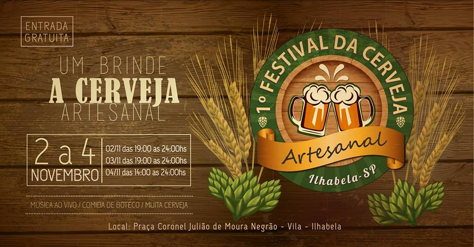 Primeiro Festival da Cerveja Artesanal de Ilhabela acontece de 2 a 5 de novembro