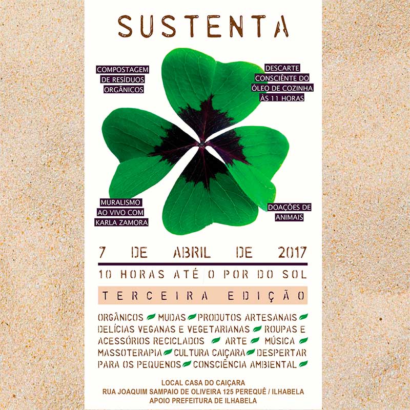 Feira Sustenta chega à terceira edição: dia 07 de abril em Ilhabela