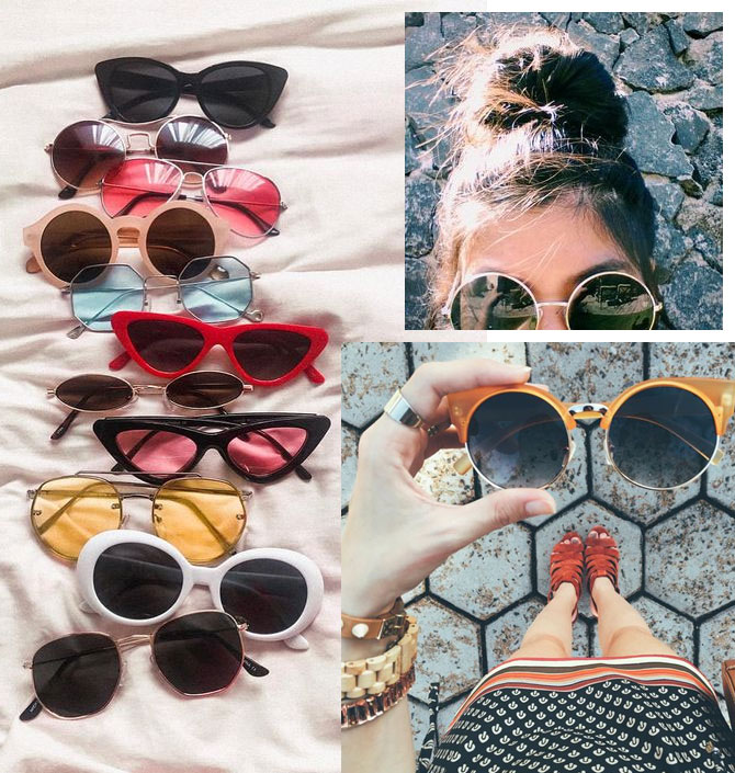 Óculos de Sol 2018 - Tendências para o Outono / Inverno - Cateye sunnies e lentes coloridas