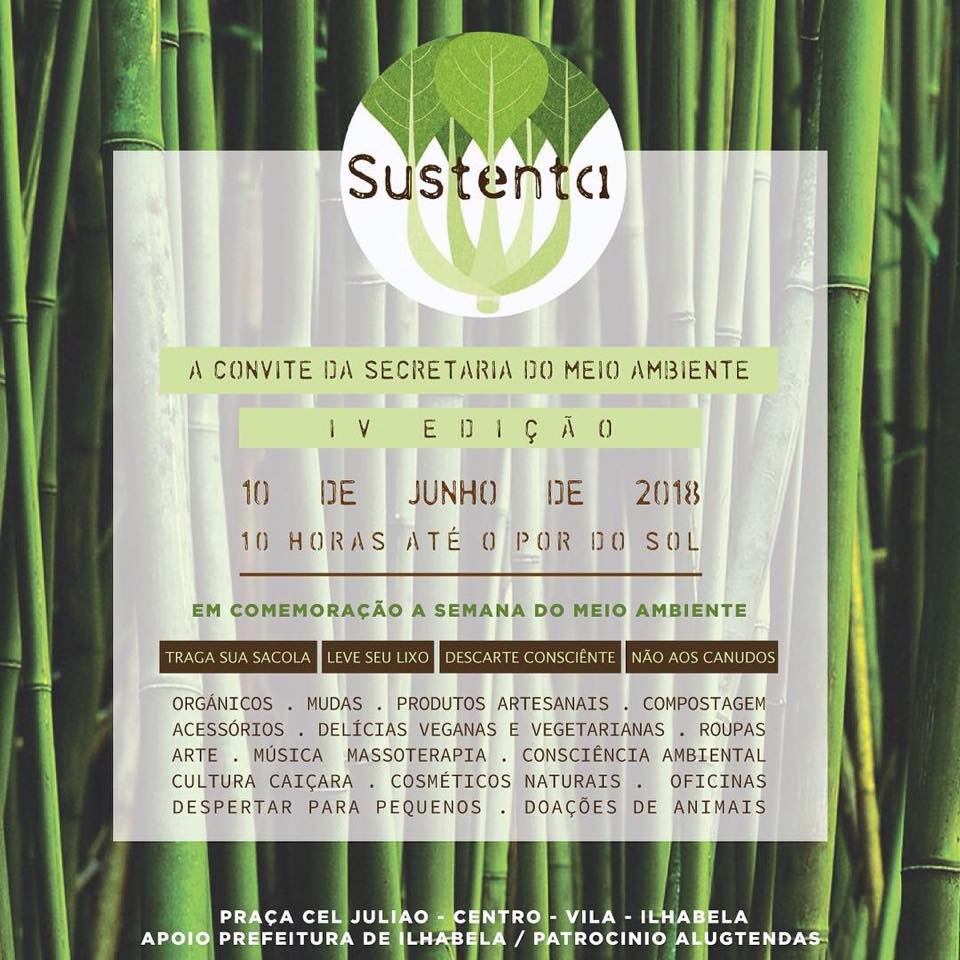 Sustenta Ilha - 10 de junho, domingo, na Vila em Ilhabela