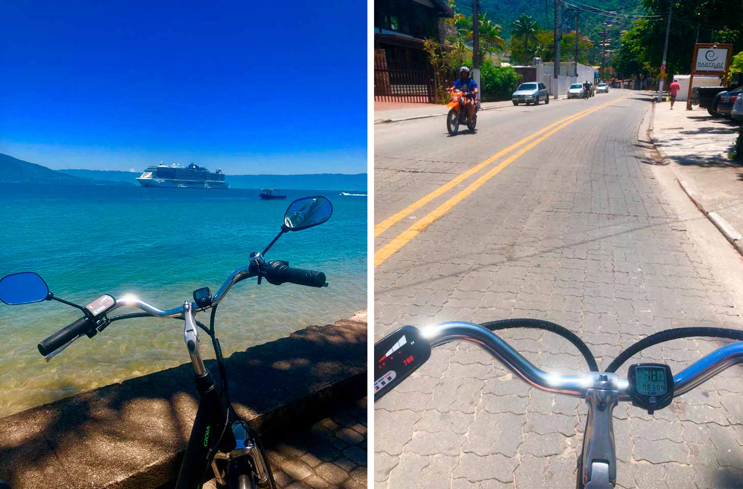 Teste da e-bike de Ilhabela para a Dome Bikes - Ilhabela.com.br