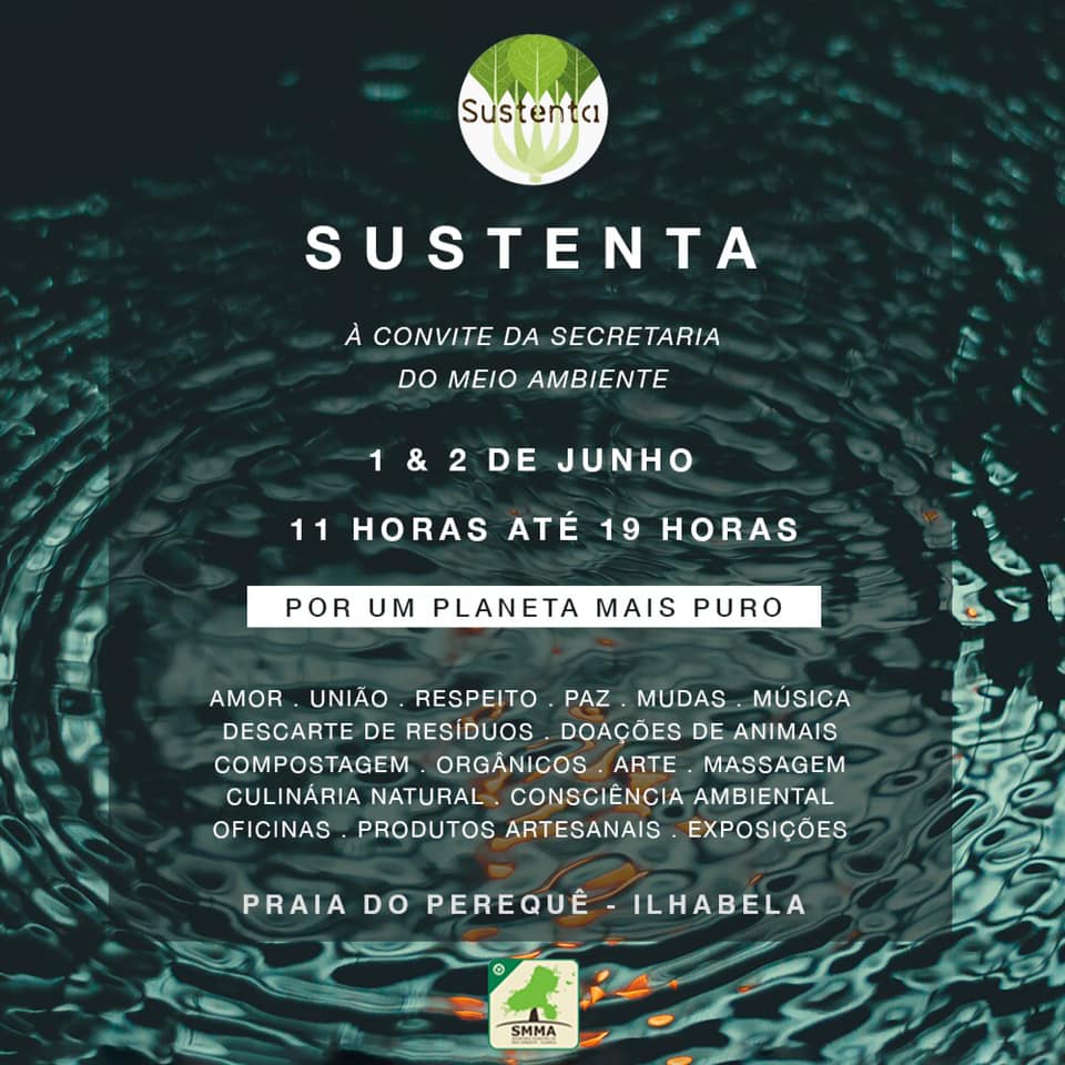 Sustenta Ilha acontece dias 1 e 2 de junho em Ilhabela e se juntam à Ação Mundial pelo Planeta