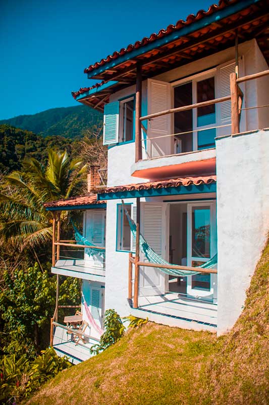 Suítes com vista para o mar - Pousada 8 Ilhas - Vista para o mar aberto no sul de Ilhabela