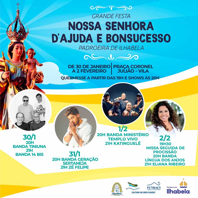 Programação Festa de Nossa Senhora D’Ajuda e Bonsucesso