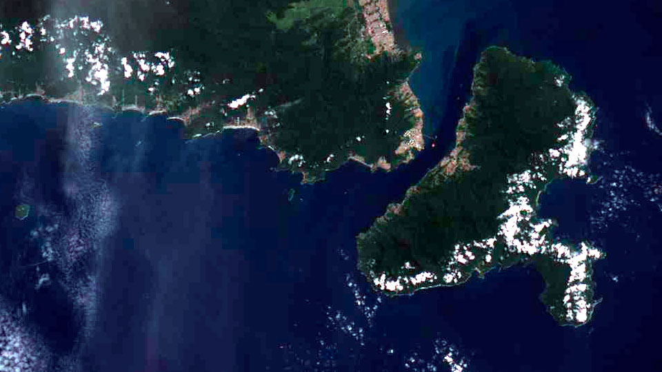 Imagem aérea de Ilhabela e região - Satélite Amazônia 1 - Inpe