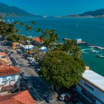 Imagem aérea do Race Village na Semana de Vela de Ilhabela (Foto: Marco Yamin)