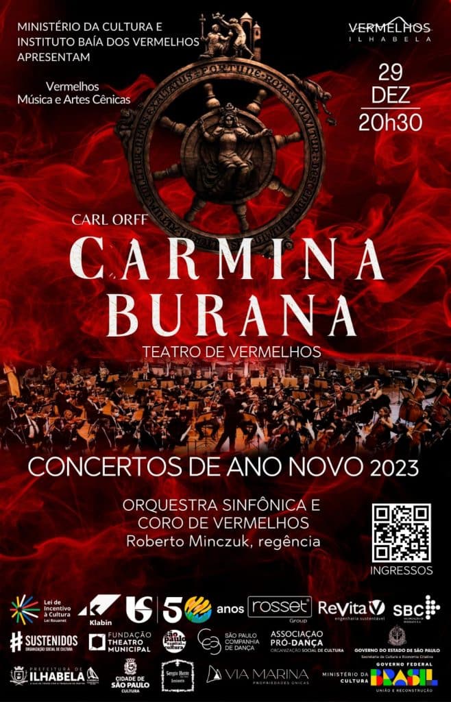 Grande Concerto Sinfônico Carmina Burana é atração principal dos Concertos de Ano Novo do Teatro de Vermelhos em 29 de dezembro