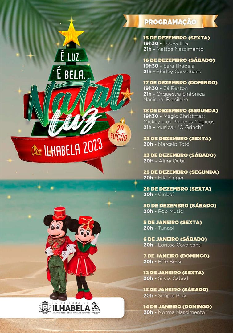 Programação Completa Natal Luz Ilhabela 2023