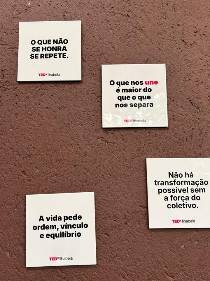Exposição “Artérias do Pulsar” conectou artistas locais ao público do TEDx Ilhabela - Frases estampadas no Zazulê 